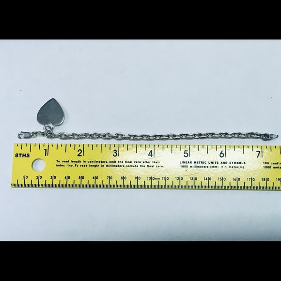 Sterling Silver Heart Tag Bracelet - Picture 9 of 11